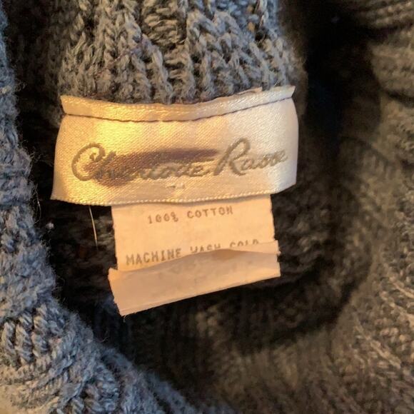 Charlotte Russe Sweater Knit Turtle Neck Sweater Size Large Blue Sweater - Picture 3 of 4